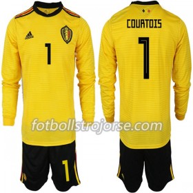 Belgien Matchtröjor COURTOIS 1 Barn Borta Fotbollströja VM 2018 Långärmad